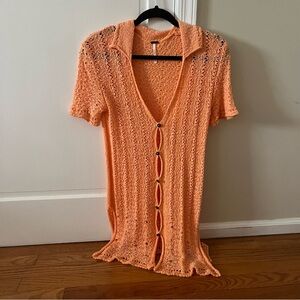 Free People Soda Pop Cardigan in Orange Soda XS